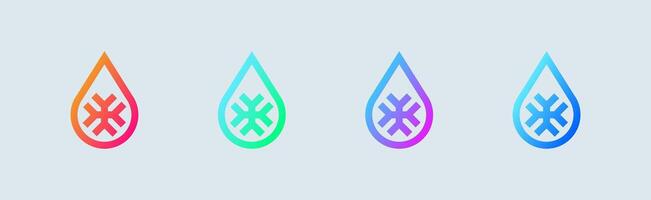 Snowflake line icon in gradient colors. Cold signs illustration. vector