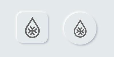 Snowflake line icon in neomorphic design style. Cold signs illustration. vector