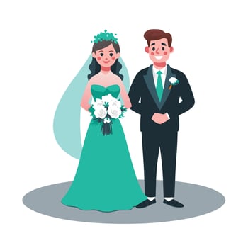 Creative Wedding Concept Illustration with Modern Elements vector