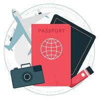 Illustrated Concept of Travel Exploring the World with a Passport vector