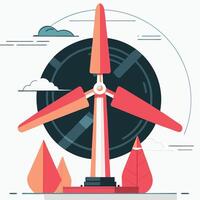 Modern Wind Turbine Concept Illustration with Efficient Blade Design vector