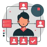 Illustrative Guide to the User's Journey through a Digital Concept vector