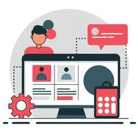 Modern UI UX Concept Illustration Spotlighting User Interface Design vector