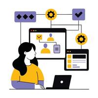 Conceptual Illustration of User Flow and Experience Journey Mapping vector