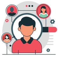 Concept Illustration of User Research with Five Participants vector