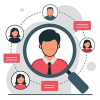 Conceptual Illustration of User Research Methods and Data Analysis for Product Design vector