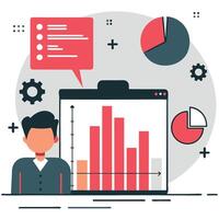 Illustrative Visualization of Data Concepts and Principles vector