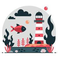 Immersive Underwater World Illustration Exploring the Hidden Depths vector