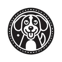 icon black and white cartoon dog illustration vector