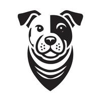 A playful, black and white illustration of a dog's head in profile view. vector