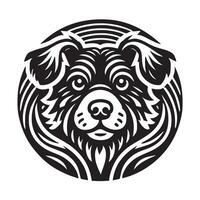 dog silhouette is depicted in a simple vector