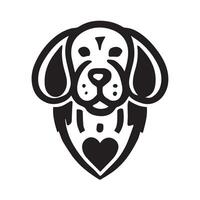 A stylized, black and white illustration of a German Shepherd dog's head logo vector