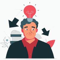 Conceptual Illustration of Creative Thinking and Problem Solving vector