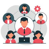 Collaborative Teamwork Concept Depicting Unity and Cooperation Among Colleagues vector