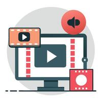 Concept Illustration of Uploading and Sharing Process vector