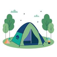 Modern Tent Design Innovative Concept for Glamping and Adventure vector