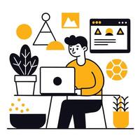 Illustrative Depiction of a Website Creator Concept for Digital Design vector