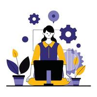 Futuristic Tech Company Conceptualizing Digital Innovations vector