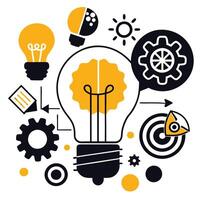 Creative Thinking and Innovation Beyond Limits The Think Outside the Box Concept vector