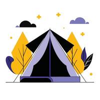Conceptual Illustration of a Unique and Futuristic Tent Design vector