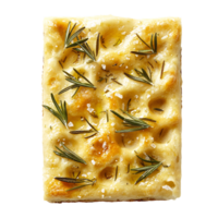 Rustic Rosemary Infused Flatbread Crackers with Distinctive Textures and Golden Hues on a Minimalist Background png