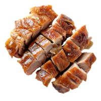 Mouthwatering Barbecue Pork Ribs Glazed in a Tangy and Flavorful Sauce Served on a Rustic Platter png