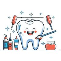 A Step-by-Step Guide to Optimal Tooth Brushing for Healthy Teeth and Gums vector