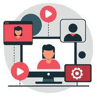 Conceptual Illustration of the Concept of Sharing on Social Media vector