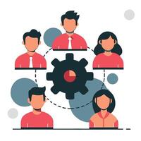 Collaborative Teamwork Concept Depicting Unity and Cooperation Among Colleagues vector