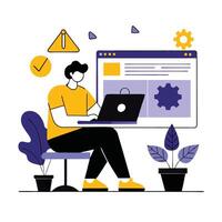 Modern Website Concept Design with Geometric Elements and Bold Typography vector
