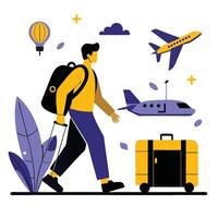 Creative Illustration Depicting the Joys of Traveling and Exploring the World vector
