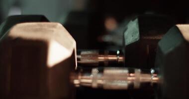 Dumbbells with normal grip placed in heap video