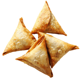 dorado crujiente samosa triangulos sabroso indio frito Pastelería bocadillo png