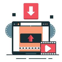 Effortless Uploading with Innovative Illustration Depicting the Concept vector