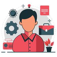 Concept Illustration Depicting Content Uploading in Progress vector