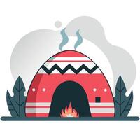 Intriguing Digital Illustration of a Unique Temazcal Concept vector