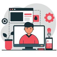 Illustrative Depiction of a Website Creation Concept vector