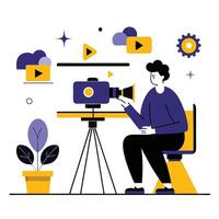 Visualizing the Concept of Blogging with Illustrated Elements vector