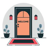 Creative and Inviting Welcome Doormat Design Concept Illustration vector