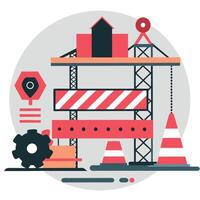 Construction in Progress - Conceptual Illustration of Ongoing Project vector