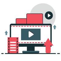 Modern Concept for Uploading Videos Online with Secure Cloud Storage vector