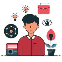 Concept Illustration of a Vision Statement with a Team and Compass vector