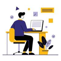 Illustrative Depiction of the Concept of Typing with Six Highlighted Keys vector