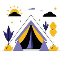 Modern Tent Concept Design with Innovative Features and Aesthetic Lines vector