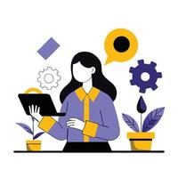 Creative Concept Illustration of an Uploading File vector
