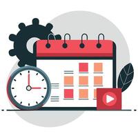 Visual Representation of Time Management Concept with Clock and To-Do List vector