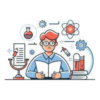 Concept Illustration Depicting the Key Ideas of a Thesis vector