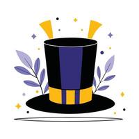 Conceptual Illustration of a Majestic Top Hat with Detailed Features vector