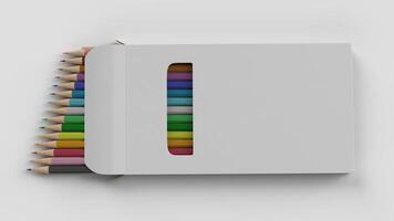 white box with colored pencils photo