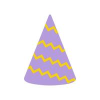 Colorful party hat with zigzag pattern for festive celebrations and events vector